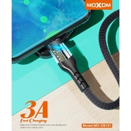 MOXOM MX-CB151 Transparent Data Cable LED Light USB 3A Fast Charging Micro Type C For IP 1 Meter CB1