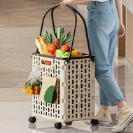 Foldable Portable Pull Cart Shopping Cart Shopping Cart Large-Capacity Household Supermarket Trolley