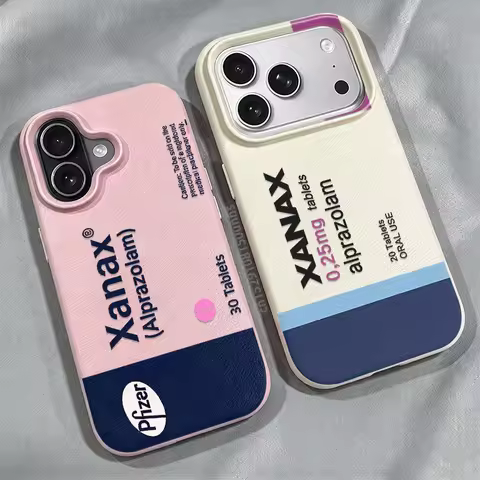 12 Drop Resistant Xanax Pill Bottle Phone Case For Iphone 18 14 Pro Max 11 16 12 13 15 Plus 17E 16E 