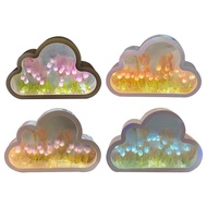 Cloud Tulip Light LED Mini Mirror Cloud Shape Night Light Romantic Table Lights Nightstand Lamp for Bedroom Study Room Children's Room Living Room manner