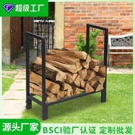 Rack Storage Log Cross-Border Rack Storage Metal Metal Storage Wood Match Wood Rack Heavy Indoor Out