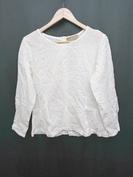 ◇ nous rendent heureux ヌーランドオロー 無地 バックボタン 長袖 シャツ ブラウス アイボリー レディース P 【中古】