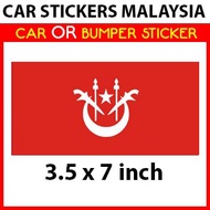Car Sticker OR Bumper Sticker - Kelantan Flag Stiker  Bendera  Negeri Malaysia