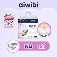 Aiwibi Premium Natural Baby Diapers Newborn (NB) Ultra Soft Tape Diapers for Sensitive Skin