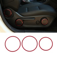 3Pcs Car Seat Adjustment Switch Knob Ring Cover Trim Red for Mercedes Benz A B GLA CLA Class W176 W117 W246 C117 A180