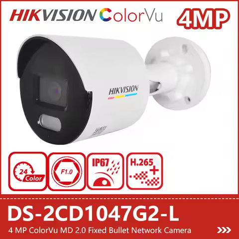 Hikvision 4MP Full Color Bullet Network Camera Outdoor Water-Proof Mini CCTV Human Vehicle Detection