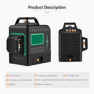 Laser Level, Careslong 3 x 360 ° Green Laser Level Self-Balancing, 3D 12 Lines with 360° Magnetic Ba