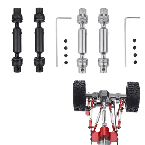 2pcs Metal Drive Shaft Black Silver RC Accessories Steel Driveshaft for WPL D12 C14 C24 B14 B24 B16 