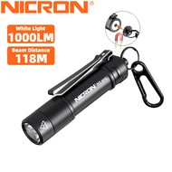 {HISDFHGBDFR} Nicron torch N1/n1pro mini keychain flashlight 100 lumen/1000 lumen 37 m/118 m long be