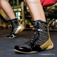 Ready stock Outdoor Sports Men Women Boxing Shoes Sanda Shoes Sports Shoes Fitness Training Shoes RU