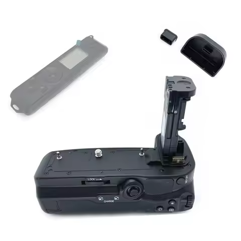 Battery Grip Vertical for Canon EOS R5 R6 Mark II R5II R6II R6III R5C & 2pc LP-E6 LP-E6N LP-E6NH Rem