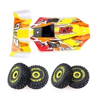RC Car Body Shell Tail Wing and Wheel Tire Set for Wltoys 144001 144010 1/14 RC Car Upgrade Parts Sp