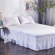 เตียงสีเข้มยืดหยุ่นมีระบายสไตล์ห่อรอบๆผ้าระบายขอบเตียงติดตั้งง่าย15นิ้วผ้าระบายขอบเตียงกันฝุ่นตกมุม S