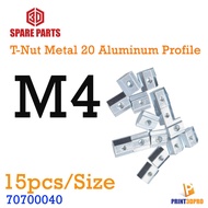 Screw T Nut M3  M4  M5 Metal 20 Profile 15ชิ้นต่อแพ็ค 15pcs/pack สกรู น็อต แหวน Square Nut