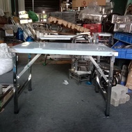(stainless steel 304) Folding feet 50x80cm, height 55cm. Thick, lined under the surface. Thick sheet