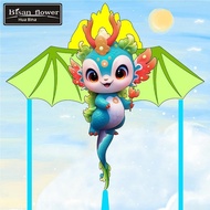 layang layang gelasan Layang-layang Tahun Naga 2024 gaya baru kanak-kanak mewah berbentuk naga mudah