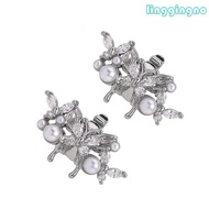 RR Premium Electroplated Coppers Earphone Ornament Pearls Butterfly Design Secure F