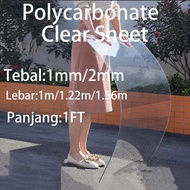Polycarbonate Sheet 1mm/2mm/Pc Flat Transparent Roof/Atap Cerah Lutsinar Rata/Polycarbonate Roof/Bum