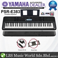 Yamaha PSR-E383 61 Key Portable Keyboard with Adapter (PSRE383 PSR E383)