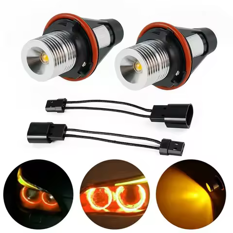 8000K Amber LED Angel Eye Marker Halo Light Bulbs Lamps for -BMW E39 E53 E60 E63 E64 E66 E87 5 6 7 X