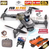 ⭐READY STOCK⭐ OBSTACLE AVOIDANCEFEO X1 PRO GPS DRONE RC DRONE 6K 3KM Distance 5G WiFi live video FPV flight 30 min drone Quadcopter
