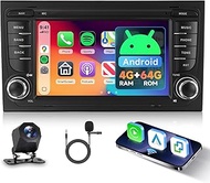 Hodozzy 4G + 64G Android Car Radio for Audi A4 S4 RS4 B6 B7 B5 8E/8H 2002-2008 Seat Exeo with Wirele