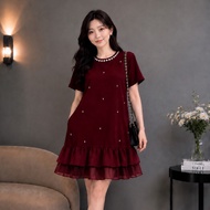 TBD RED SURFACE DRESS WITH STONE NECK 60-90KG