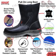 [C4U] Oscar Safety Shoes Leather Original 203/204 Working Boot Lelaki Kasut Kilang Kerja Kulit Steel Toe Cap Anti Slip