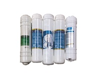 ชุดไส้กรองน้ำ แคปซูล Inline 5 ขั้นตอน UF ขนาด 2.5"x12" ทั้ง 5 แท่ง (post pp+post resin+post carbon12
