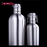 [Lohobby] Premium Stainless Steel Beer Growler Secure Swing Hip Flask Beer Bottle Capacity 1L/2L