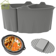 2Pcs Silicone Slow Cooker Liner with Handle Food Grade Slow Cooker Divider Liners Reusable Slow Cooker Silicone Insert  SHOPABC2124