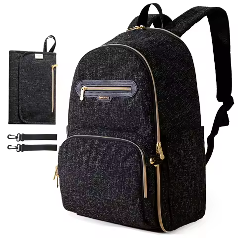 Sunveno Diaper Bag Backpack, Large Baby Nappy Bags with Portable Changing Pad for Moms Dads