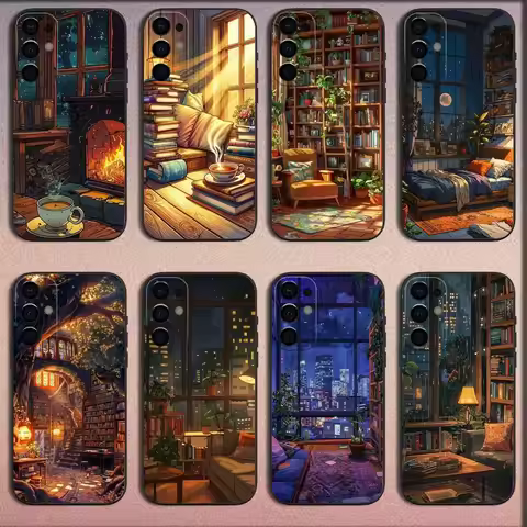 Coffee Study Book illustration Phone Case For Samsung S25,S24,S21,S22,S23,S30,Ultra,S20,Plus,Fe,Lite