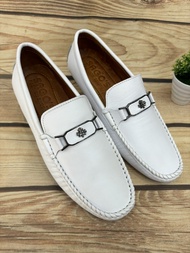 Giày Mọi Trắng MT18 Giày Lười Nam Màu Trắng Giày SAGO’S tặng 1 vớ BH 12 tháng