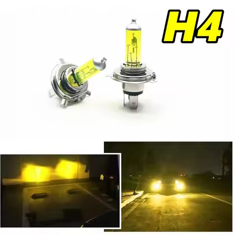 2 Pcs H4 9003 HB2 12V 60/55W P43T Yellow Lights 3000K Car Lights Headlight Auto Fog Lamps Halogen Bu