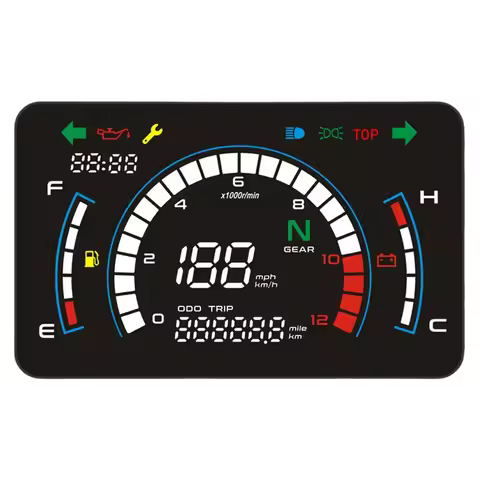 Motorbike Dashboard Larger Board Adjustable Motorcycle Digital Speedometer LCD Screen Full Digital S