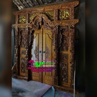 pintu Kupu Tarung Model Gebyok Ukir Jepara Kayu Jati Mewah