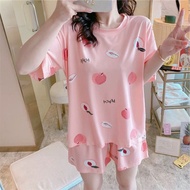Piyama Wanita Lengan Pendek Comel Baju Tidur Wanita Set Pakaian Malam Wanita Pakaian Tidur