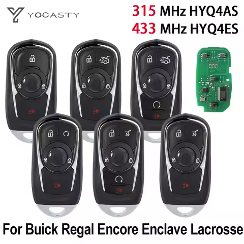 YOCASTY HYQ4ES HYQ4AS HYQ4EA Smart Remote Car Key Fob 315MHz 433MHZ PCF7941E For Buick Enclave Regal