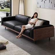 Medieval Style Genuine Leather Sofa First Layer Genuine Leather Sofa Business Sofa Italian Tofu Bloc