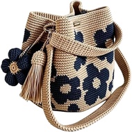 Crochet Bag, Flower, Boho Shoulder .84x3.94x8.66 inches