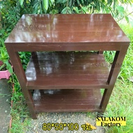 SLK ชั้นวางเตาอบขนม ชั้นวางไมโครเวฟไม้สัก 80*50*สูง100 ซม. (กว้าง*ลึก*สูง) โต๊ะวางทีวี วางเตาอบ โอ๊ค