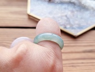 【親翠】天然翡翠 冰芙蓉綠種水飄花潤潤手指鐲12號戒圈