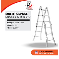 MULTI PURPOSE LADDER (STRONGMAN) 8 / 12 / 14 / 16 STEPS Ladder Heavy Duty Aluminium Ladder 梯子