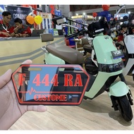 Acrylic E-Bike Number Plate Hexagon Wave Line Size 18x10 cm | 3D Writing | Waterproof