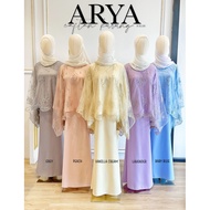 ARYA KAFTAN KURUNG MODERN (BABY BLUE) BAJU MINI RAYA COTTON EMBROIDERY LACE PLAIN PRINTED KEBAYA MURAH