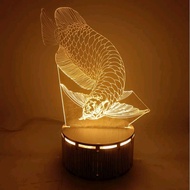Arowana wooden base led light set