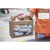 25 pieces - kraft paper gift box, containing 3 plastic jars with aluminum lids of 1 liter, containin