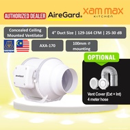 AireGard Silent Series AXA-170 Exhaust Fan Ventilator - Dual Speed [120 CFM]  [42 dB]/ Air Ventilati