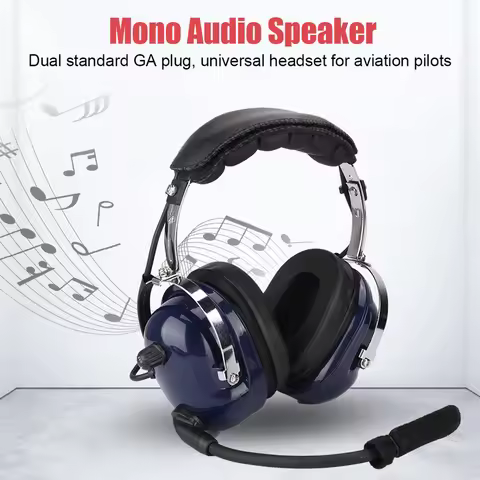 General Aviation Headset Dual Plug Headphone 3.5mm Noise Reduction Headset for Pilots Aviation Heads
